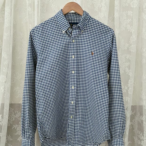 M) 폴로 랄프로렌 클래식핏 깅엄 체크 셔츠 블루