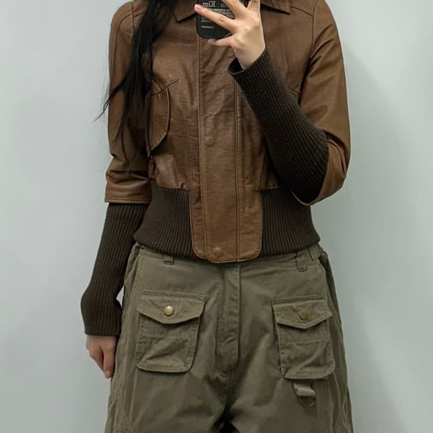 Vintage 마자플라바 브라운 양가죽 자켓