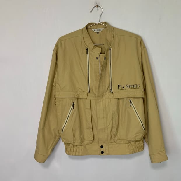 PIA SPORTS 코튼 바람막이st 투피스 워크 자켓 베이지 빈티지 y