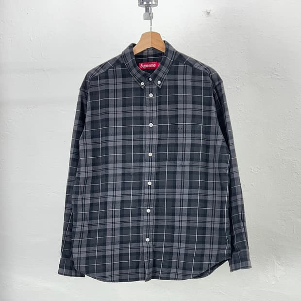 슈프림 24fw 플레이드 플란넬 셔츠 블랙