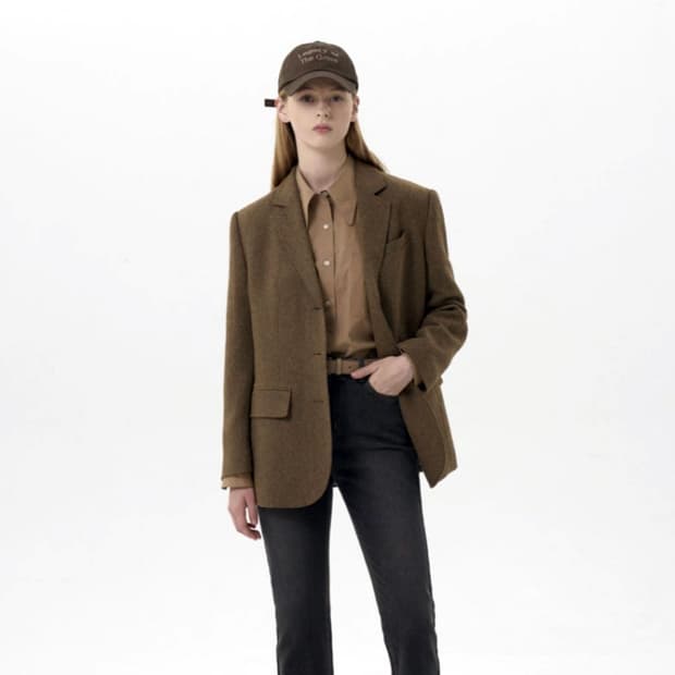 그로브(GROVE) 벨라 차정원 헤링본 울자켓 55-66