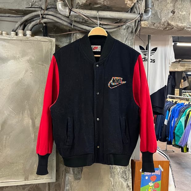 나이키 90s 에어 빅로고 울 바시티 자켓 블랙 95 #csz2865