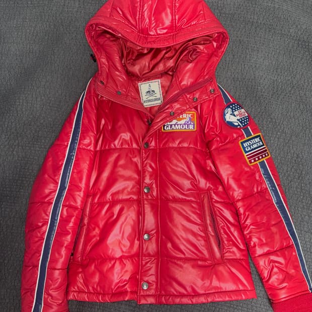 히스테릭글래머 레드 패딩 자켓