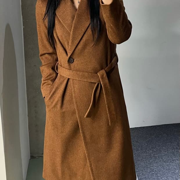 크리스찬 디올 100% 캐시미어 벨티드 코트