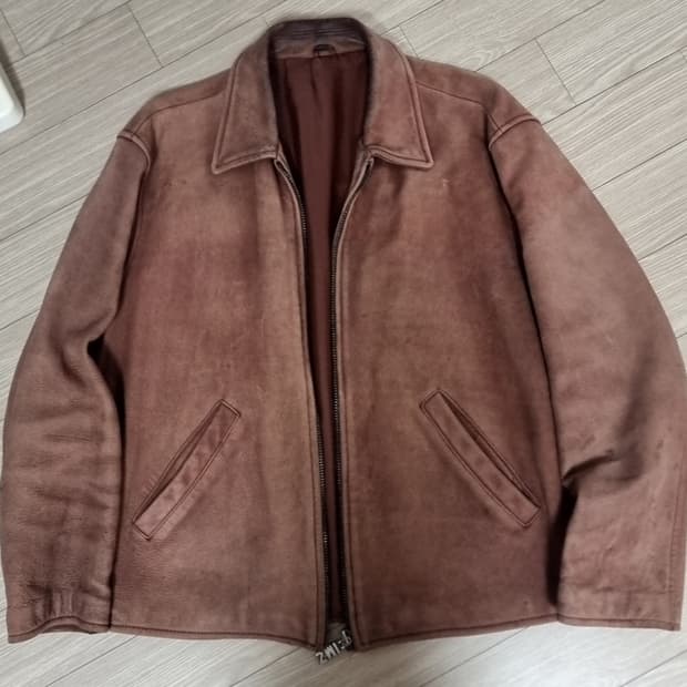 한국제 80s 인터메조 빈티지 브라운 소가죽 자켓(100-105)