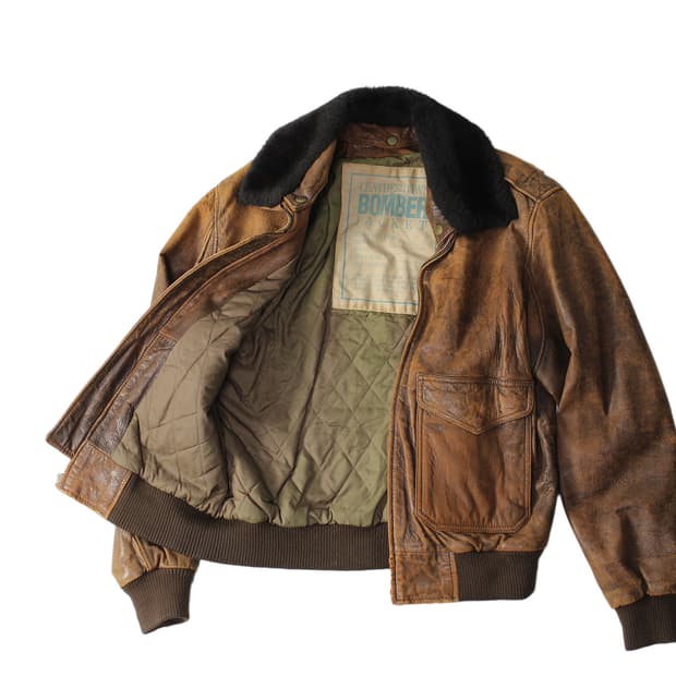 1990s USA 램스킨 레더 봄버 자켓