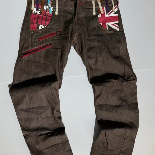 Nylaus 일본 빈티지 브라운 도킹 데님팬츠 82