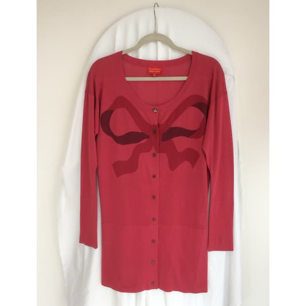 비비안 웨스트우드 리본 오알비 니트 원피스 긴팔 드레스