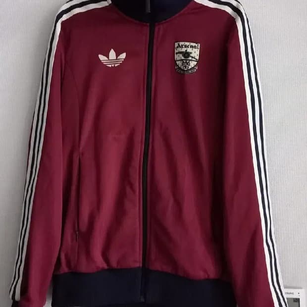 아디다스 희귀 아스날 버건디 트랙탑 저지 져지집업 100/L