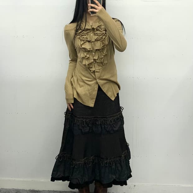 랄프로렌 프릴 퍼프 탑