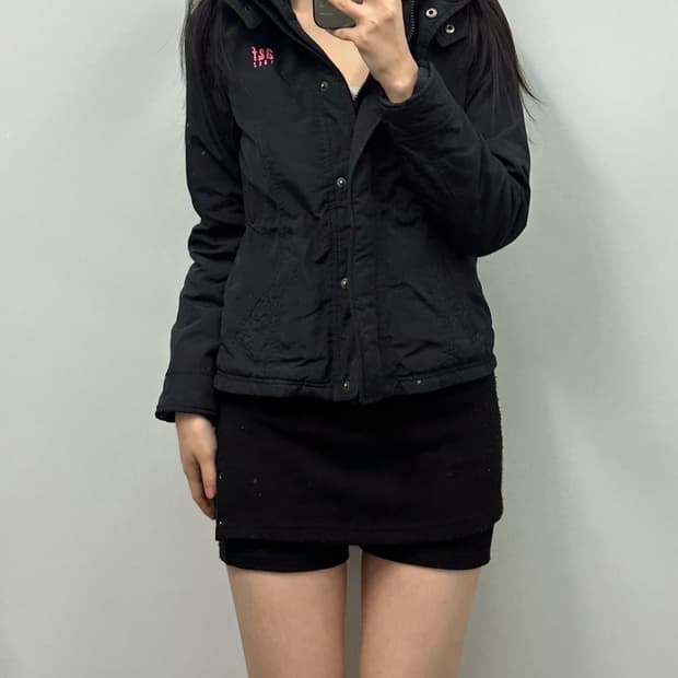아베크롬비 블랙 기모 숏 자켓