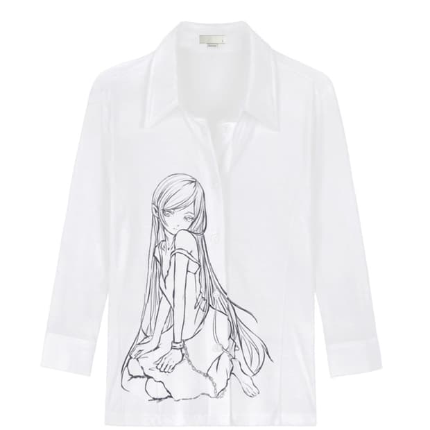 본네 우먼 쓰리쿼터 슬리브 셔츠 화이트