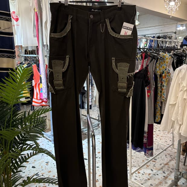 Unisex) Y2K 벨트포켓 워크 카고팬츠