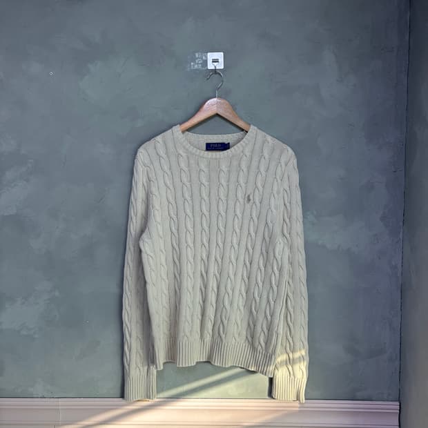 폴로 랄프로렌 꽈배기 니트 아이보리