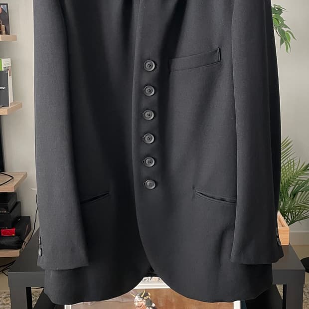 요지 야마모토 뿌르옴므 개버딘 울 후드 자켓