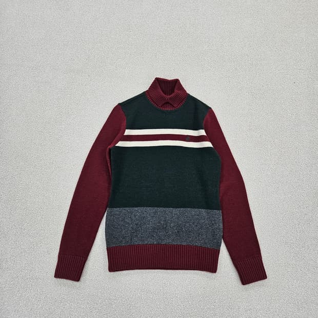 [95] 벤제프 골프 하이넥 울 배색 니트 1210J1