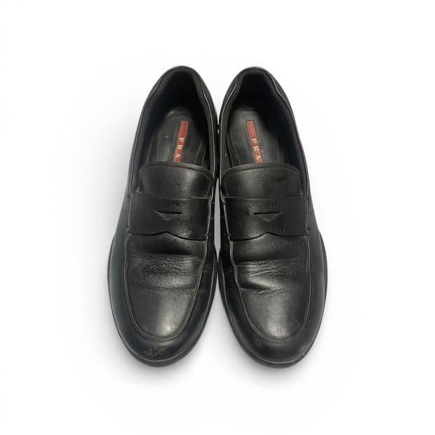 280) 프라다 스포츠 리네아 로사 클래식 레더 로고 로퍼