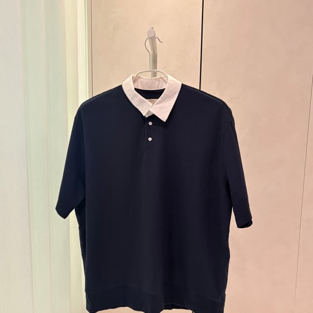 포터리 숏 슬리브 럭비 티셔츠 네이비 3사이즈