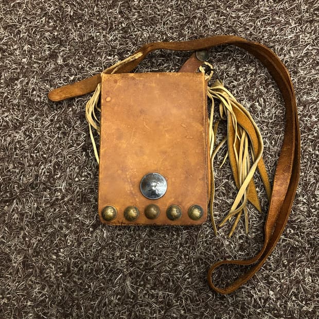 빈티지 웨스턴 레더 프린지 크로스백