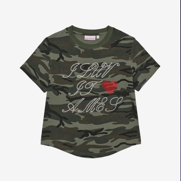 아메스 월드와이드 반팔 AMES HOTFIX CROP TEE CAMO