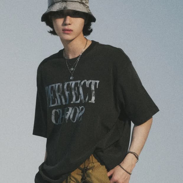 코드 CORD 카오스 피그먼트 반팔 티셔츠 차콜 L 