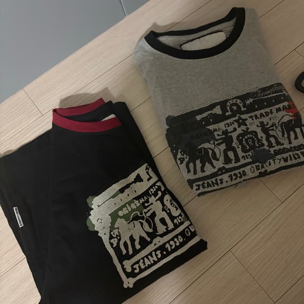 더바이닐하우스 카우보이 픽토그램 링거 티셔츠