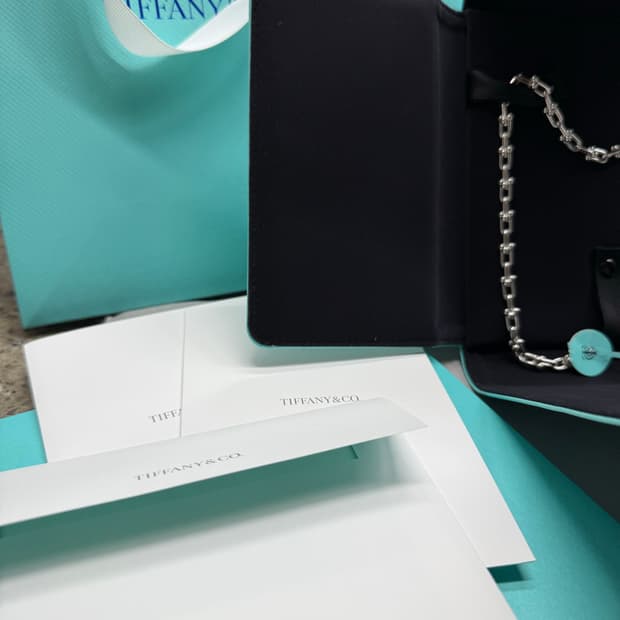 티파니앤코 하드웨어링크목걸이 스몰 실버