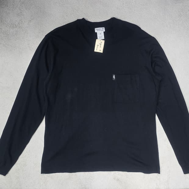 아네스베 옴므 블랙 코튼 롱 슬리브 3 