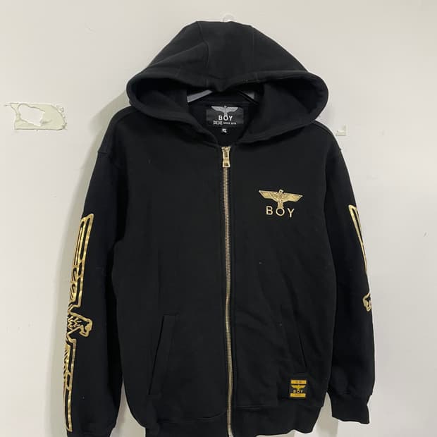 보이런던 블랙 후드집업