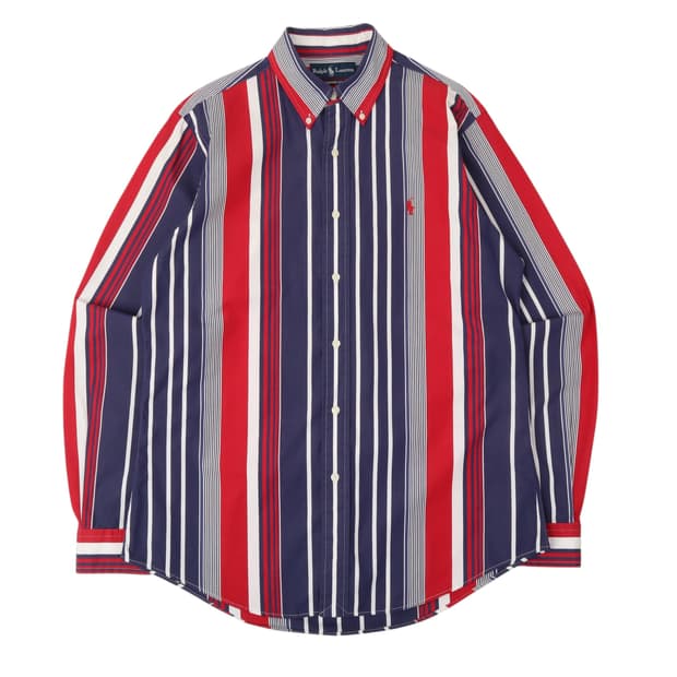 폴로 랄프로렌 네이비 믹스 스트라이프 커스텀핏 셔츠