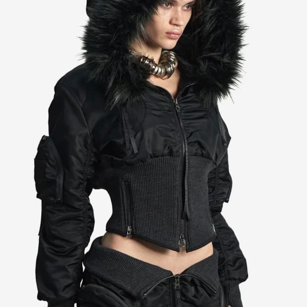 키묘 볼린 패디드 봄버 자켓 블랙