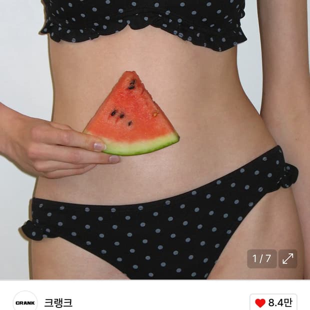 크랭크 도트 프릴 비키니 세트 블랙