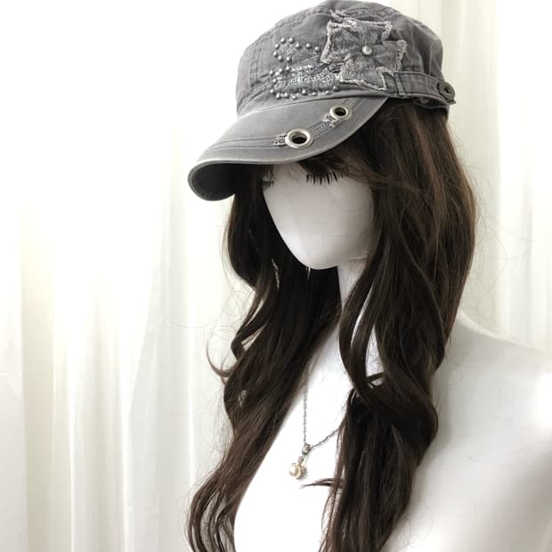 grunge graphic cross patch ball cap 