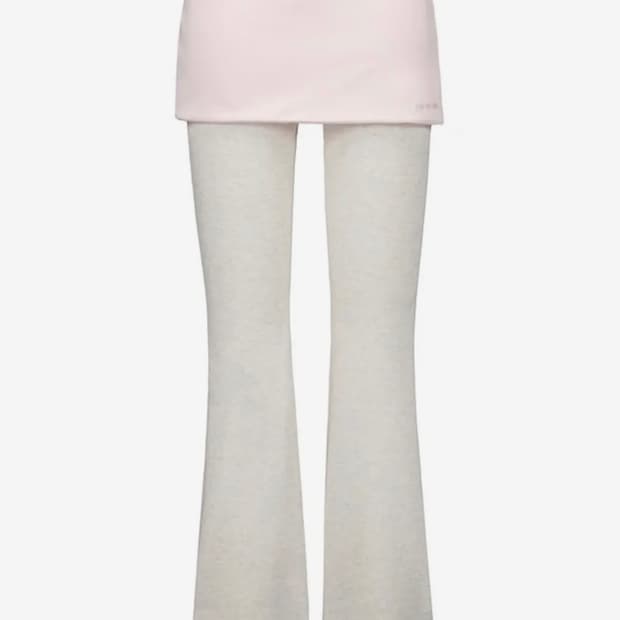 Folding skirt pants (pink-cream)
