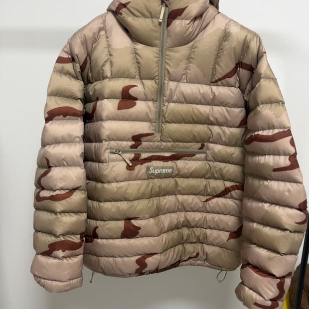 [ XL ] 슈프림 마이크로 다운 하프 집 경량패딩 데저트 카모