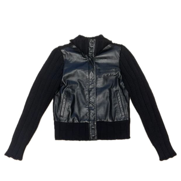 니트 레더 자켓
