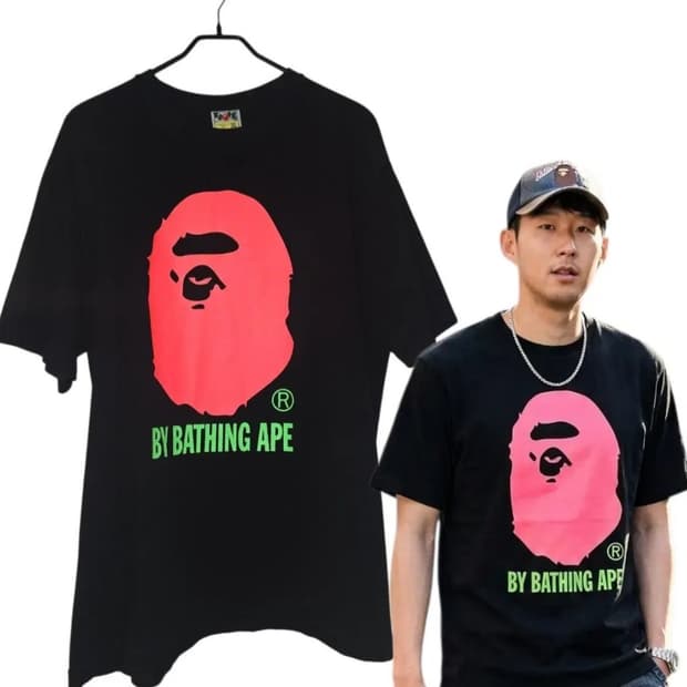 BAPE 베이프 빅 로고 반팔 티셔츠 블랙 (2XL)