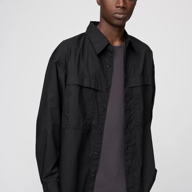 [M] 유니클로 유틸리티 오버사이즈 셔츠 블랙