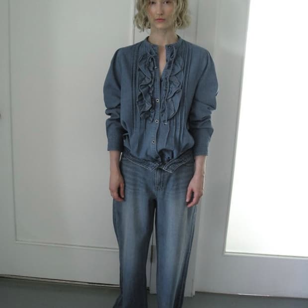 eonts country denim frill blouse (에옹쓰)