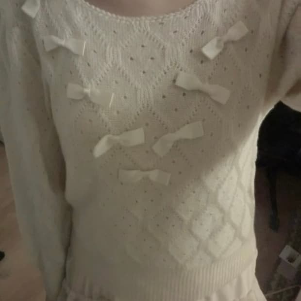 리본 갸루 니트