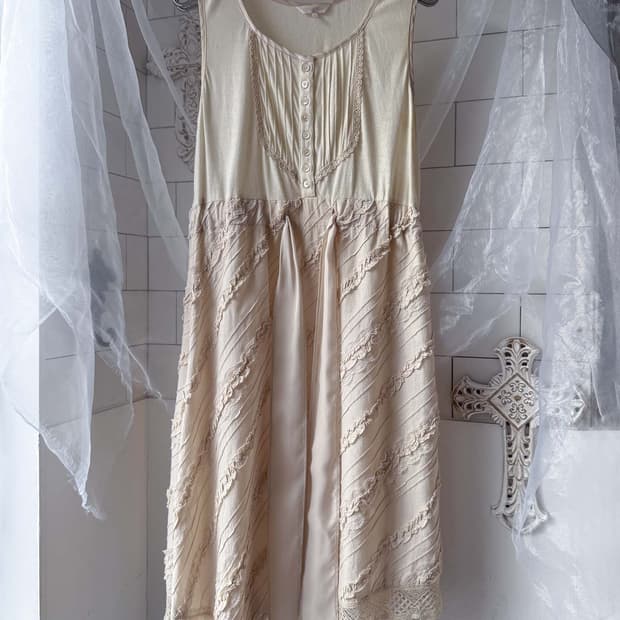 Cotton Lace Button Dress 0316