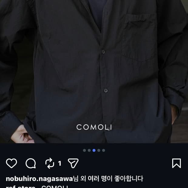 코모리 26 블랙 셔츠