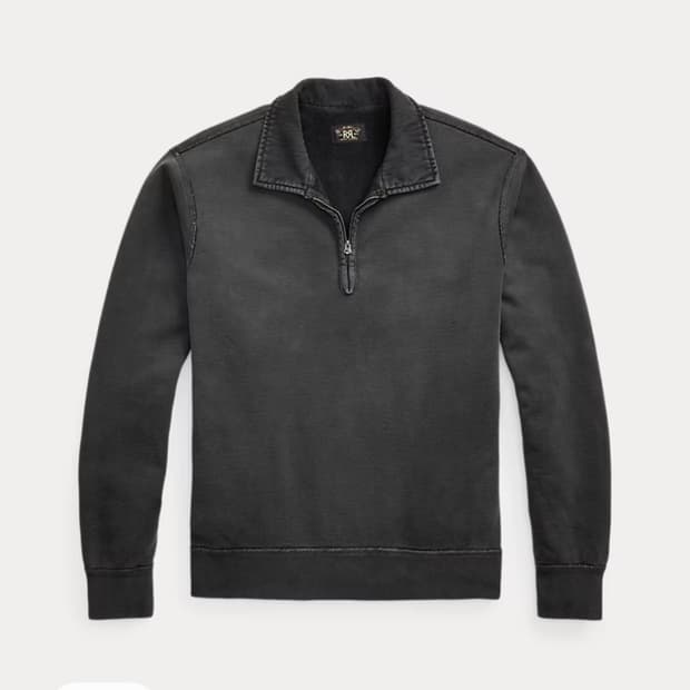 RRL 프렌치 테리 쿼터 지퍼 풀오버