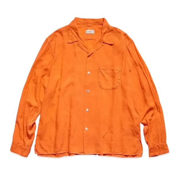 캐피탈 소프트 린넨 리넨 오픈칼라 셔츠