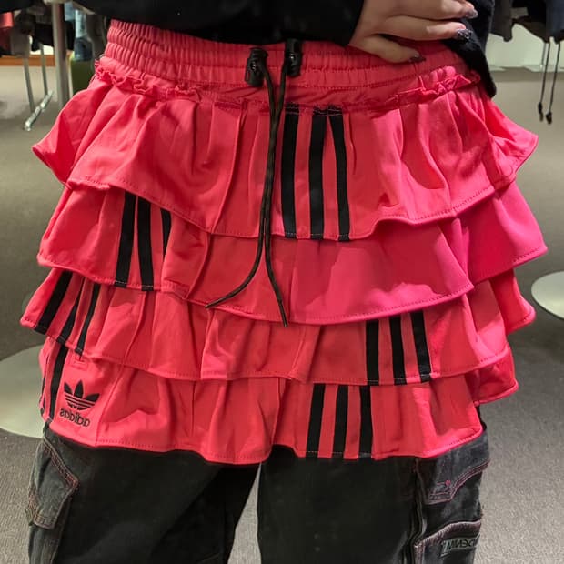 85)Adidas vintage 스포티 캉캉 핑크 스커트