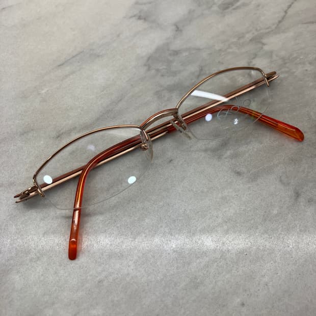 B46 엑살토 Exalto 엔틱 골드 오렌지 반무테 메탈테 안경
