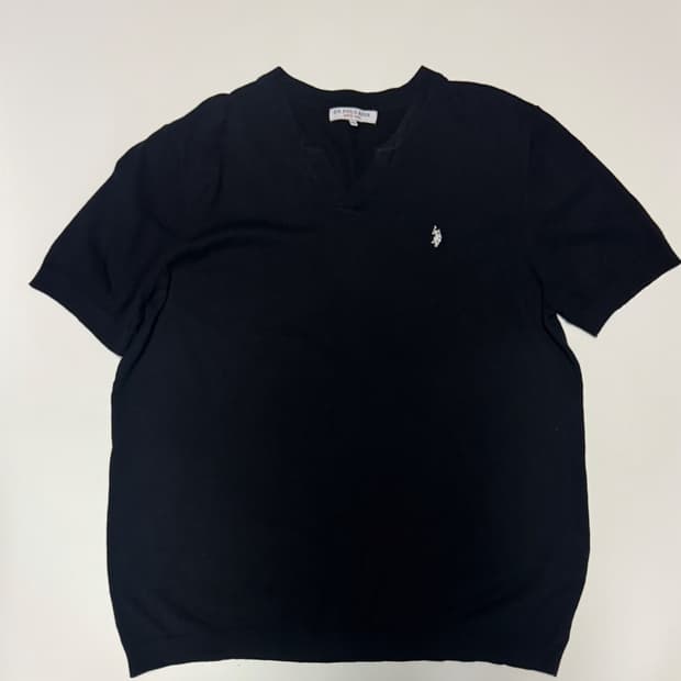 Us 폴로 아센 23년도 오픈넥 린넨 혼방 반팔 니트 XL ~ 2XL