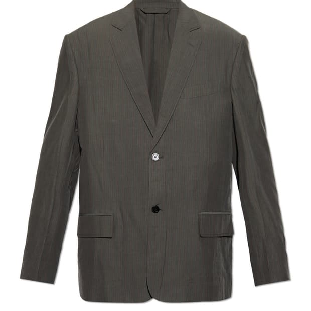 발렌시아가 패치로고 워시드 블레이저 재킷 그레이 44