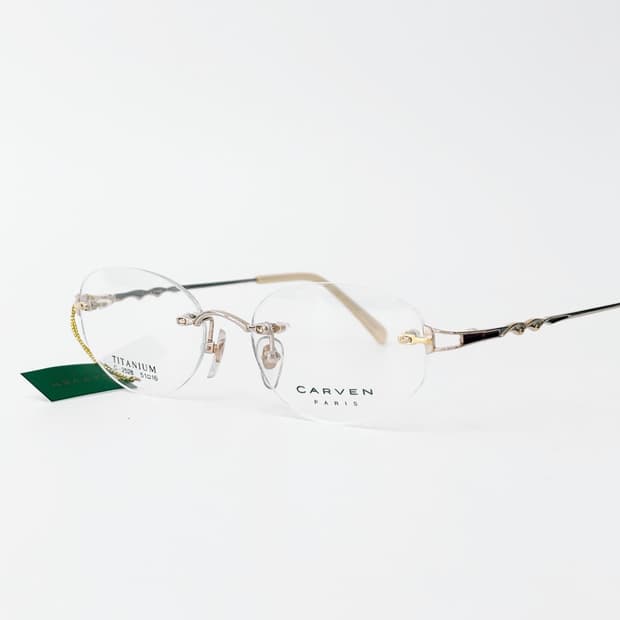 키지클럽 CARVEN 골드 트위스트 무테 데드스탁 빈티지안경