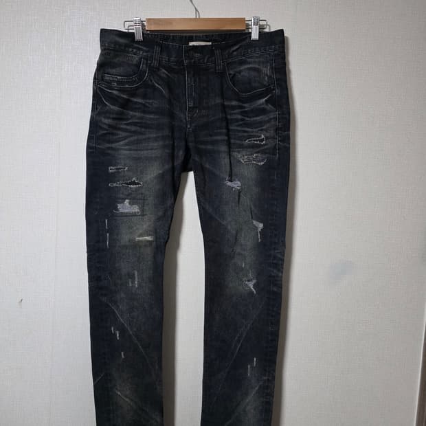 버커루 데미지 블랙진 청바지 허리사이즈 31-32